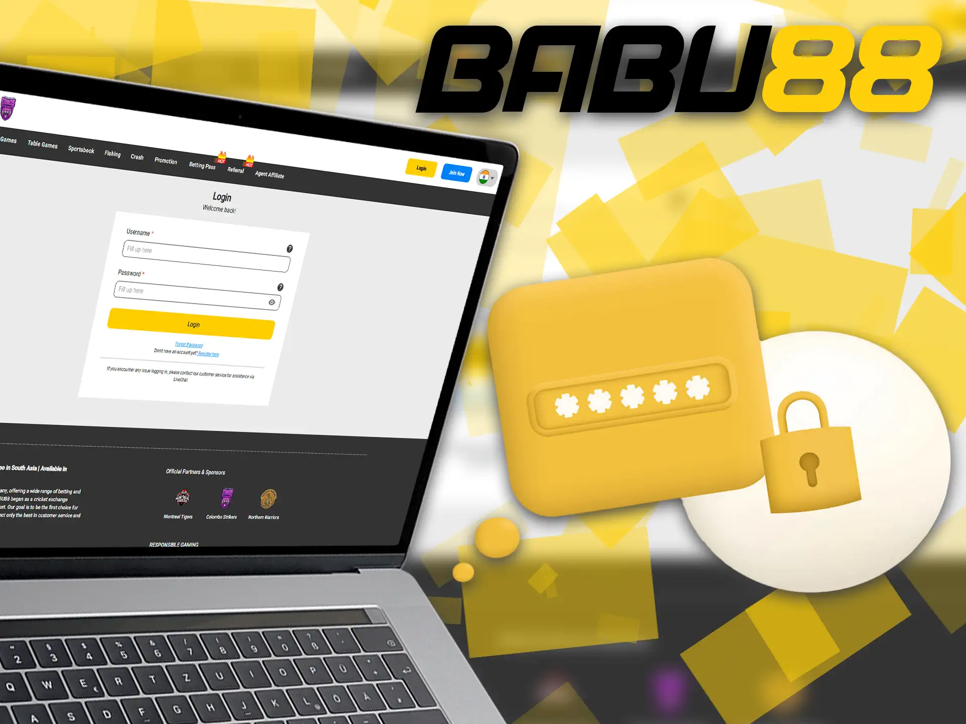 Log in to your Babu88 account after registering.