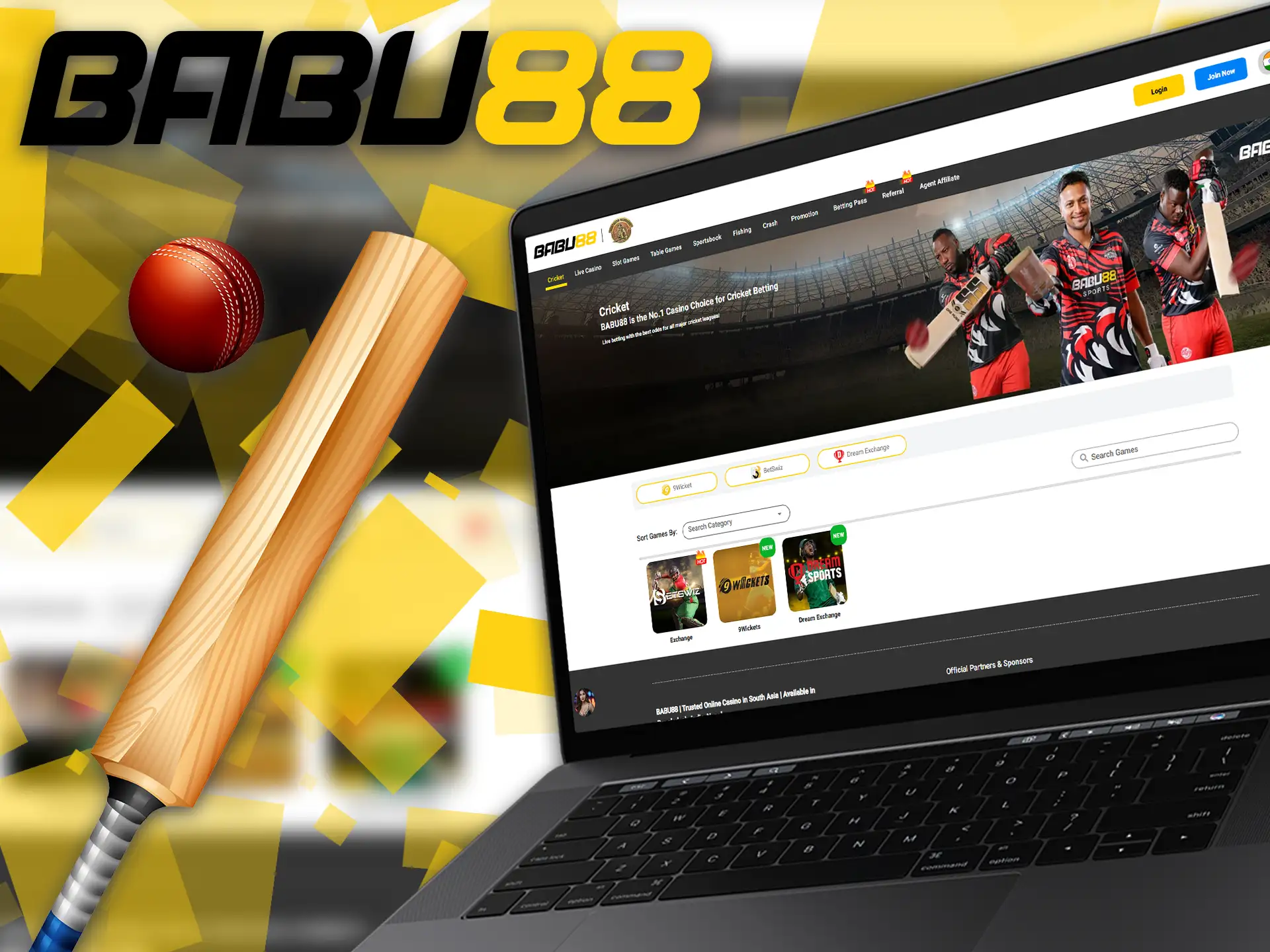 Go to Babu88 cricket betting section.