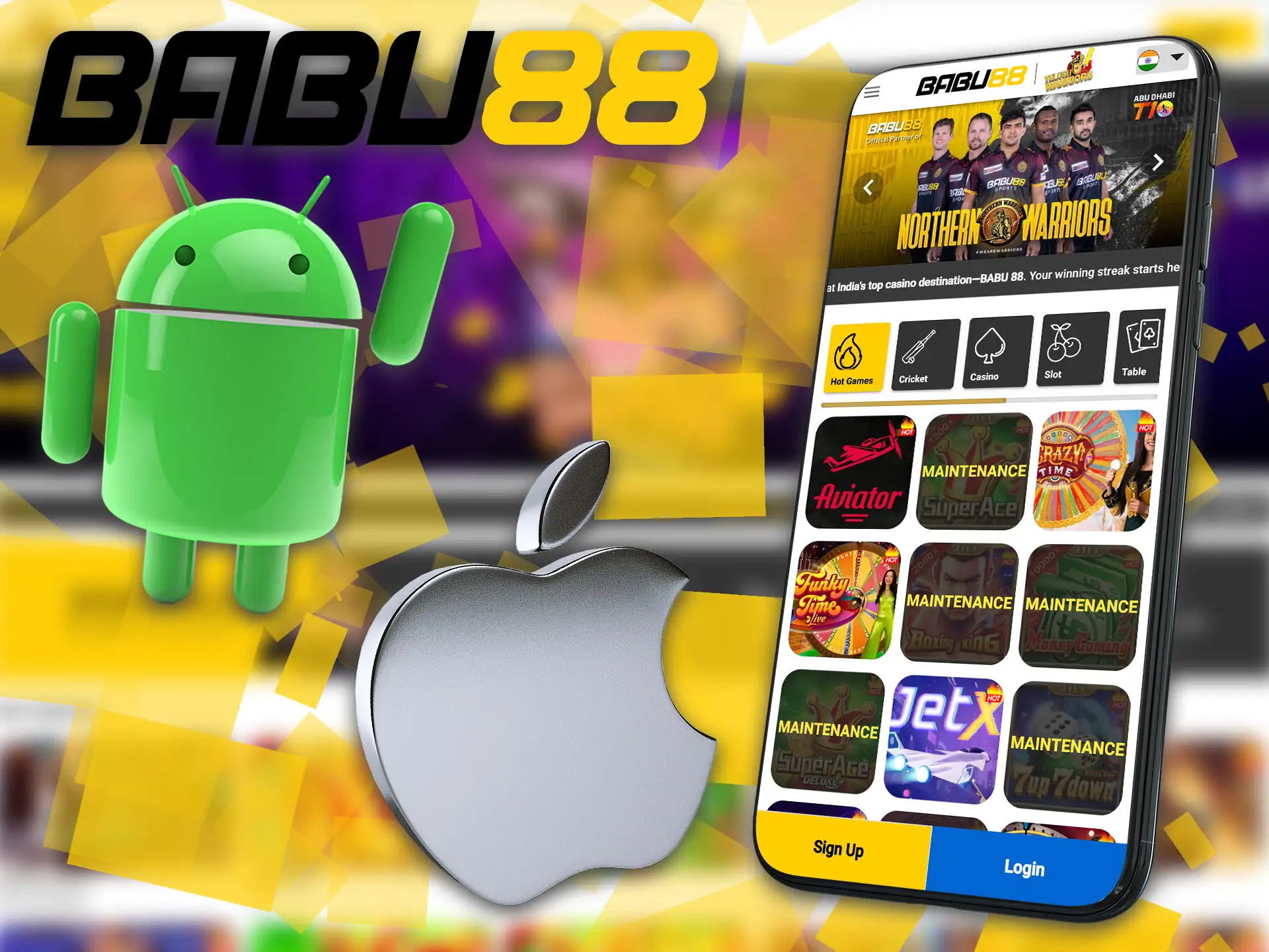 The Babu88 mobile app for Android offers a full set of features similar to the desktop version.