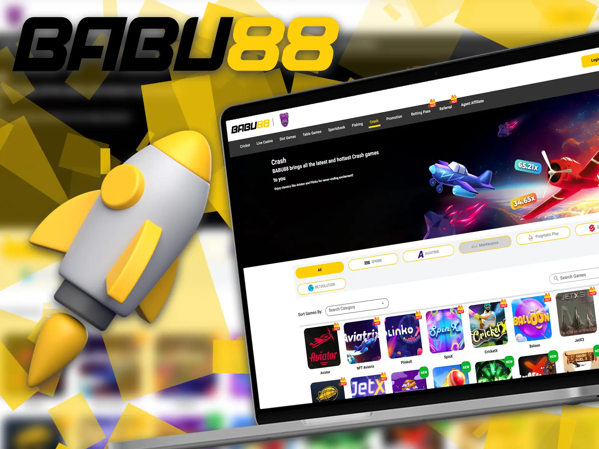 Check out the recently featured Crash Games on Babu88.
