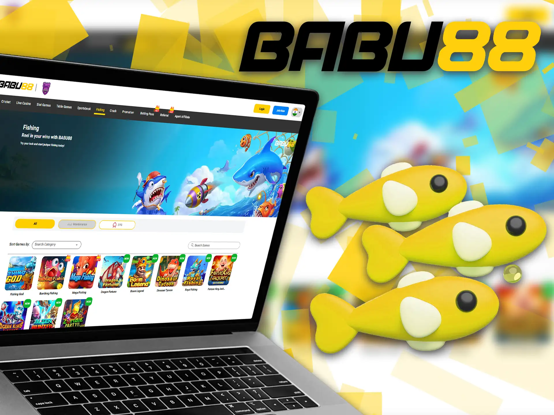 Babu88 casino offers a wide variety of fishing games.