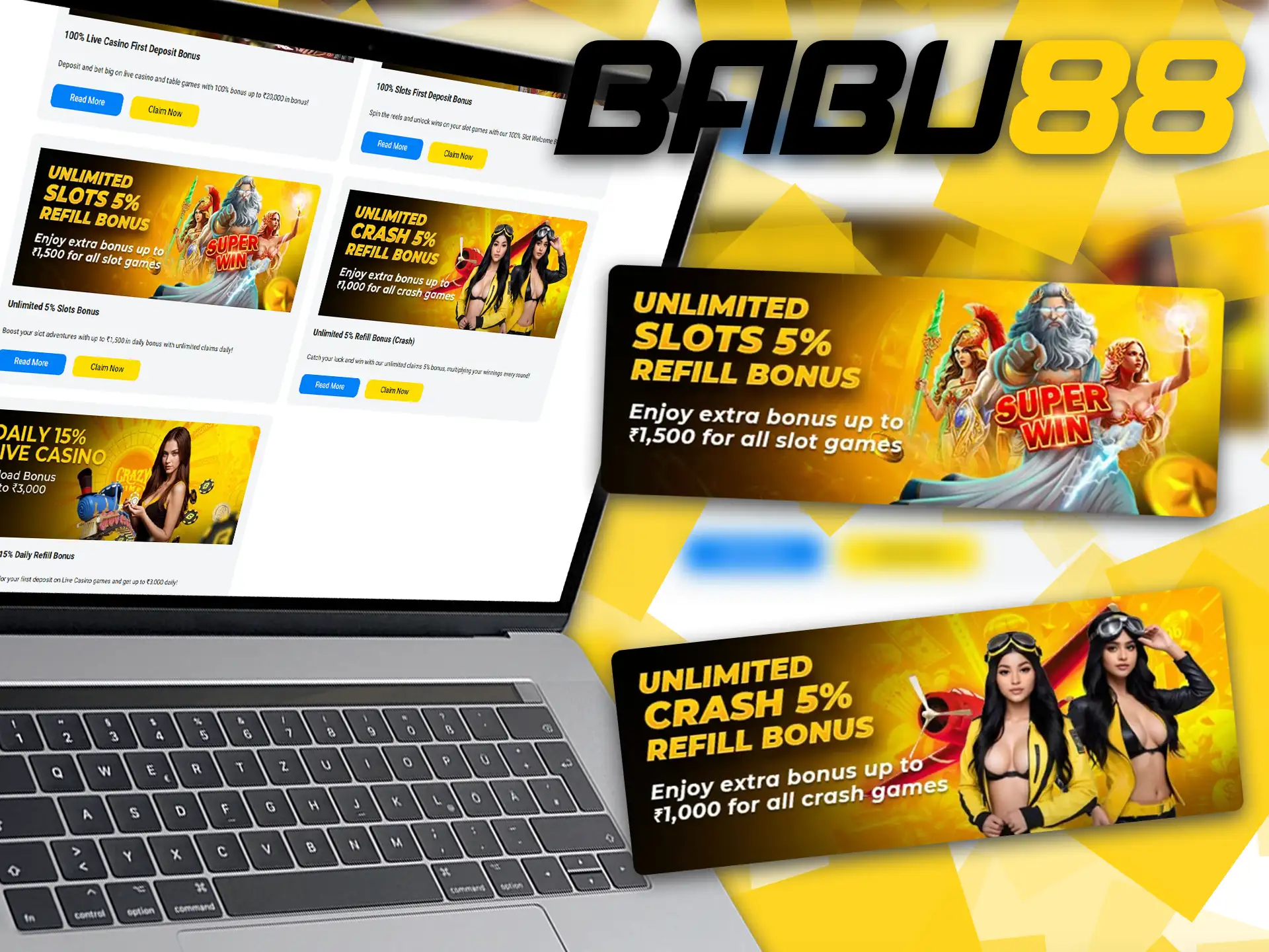 Use the Reload Bonus at Babu88 in slots or crash games.