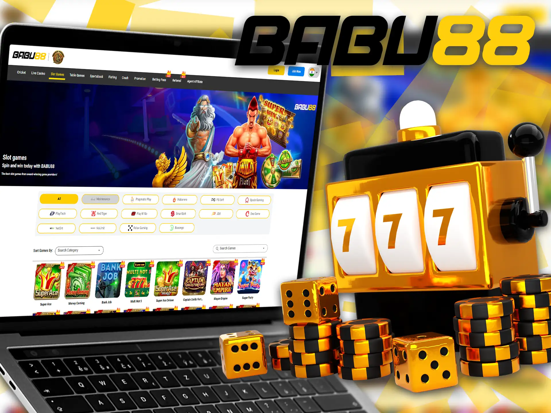 Play slots from leading providers at Babu88.