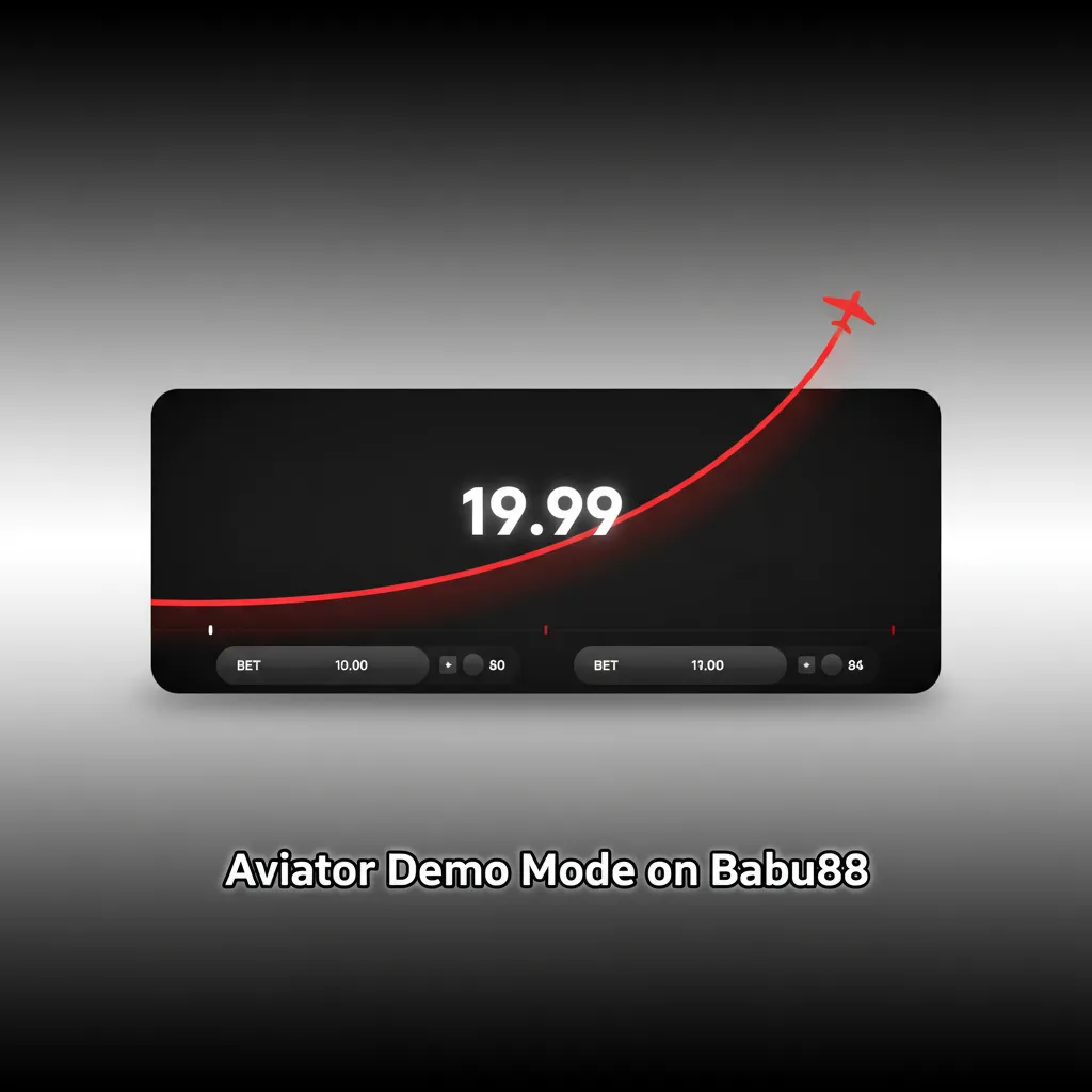 Aviator demo on Babu88 showing crash game UI with virtual balance, cashout button, and multipliers for practice.
