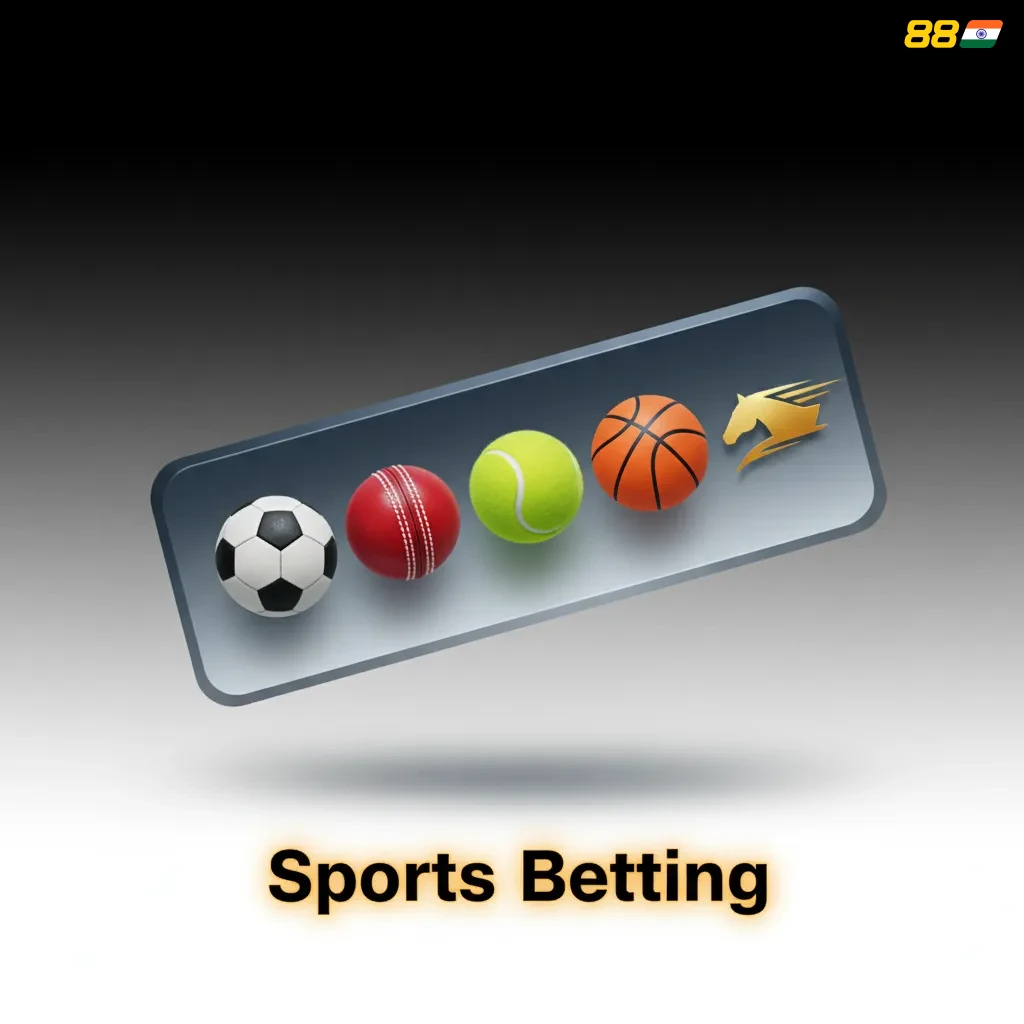 Sports betting collage showing in-play odds across 30+ sports: cricket, football, tennis, kabaddi, esports, horse racing.