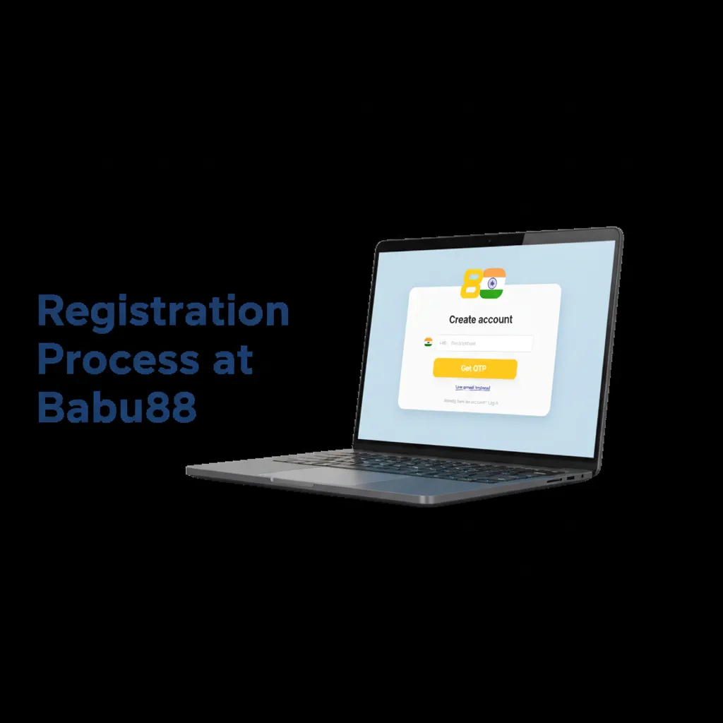 Babu88 Sign Up form: email or mobile, password, choose INR and bonus, then OTP verification.