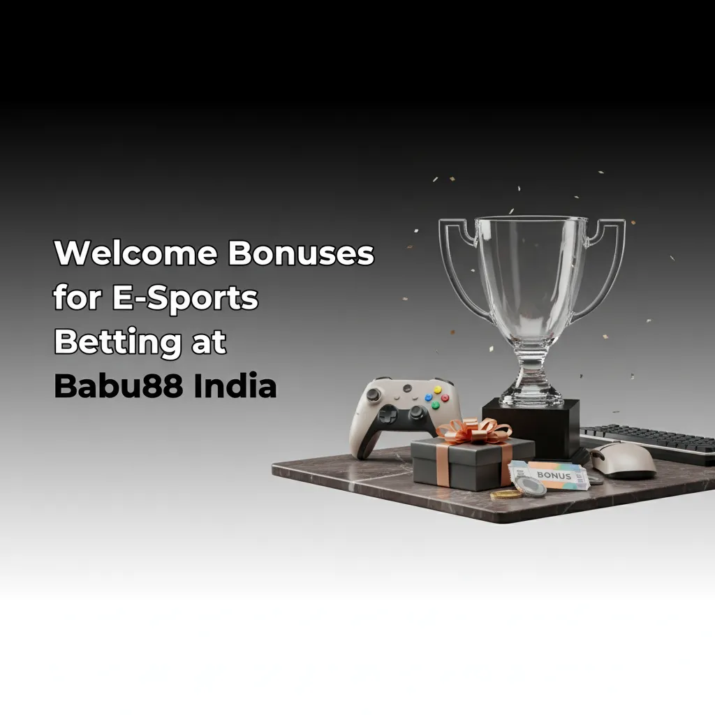 Babu88 India esports welcome bonus banner: 100% sports offer up to INR 12,000 with steps to register, deposit, claim, wager.