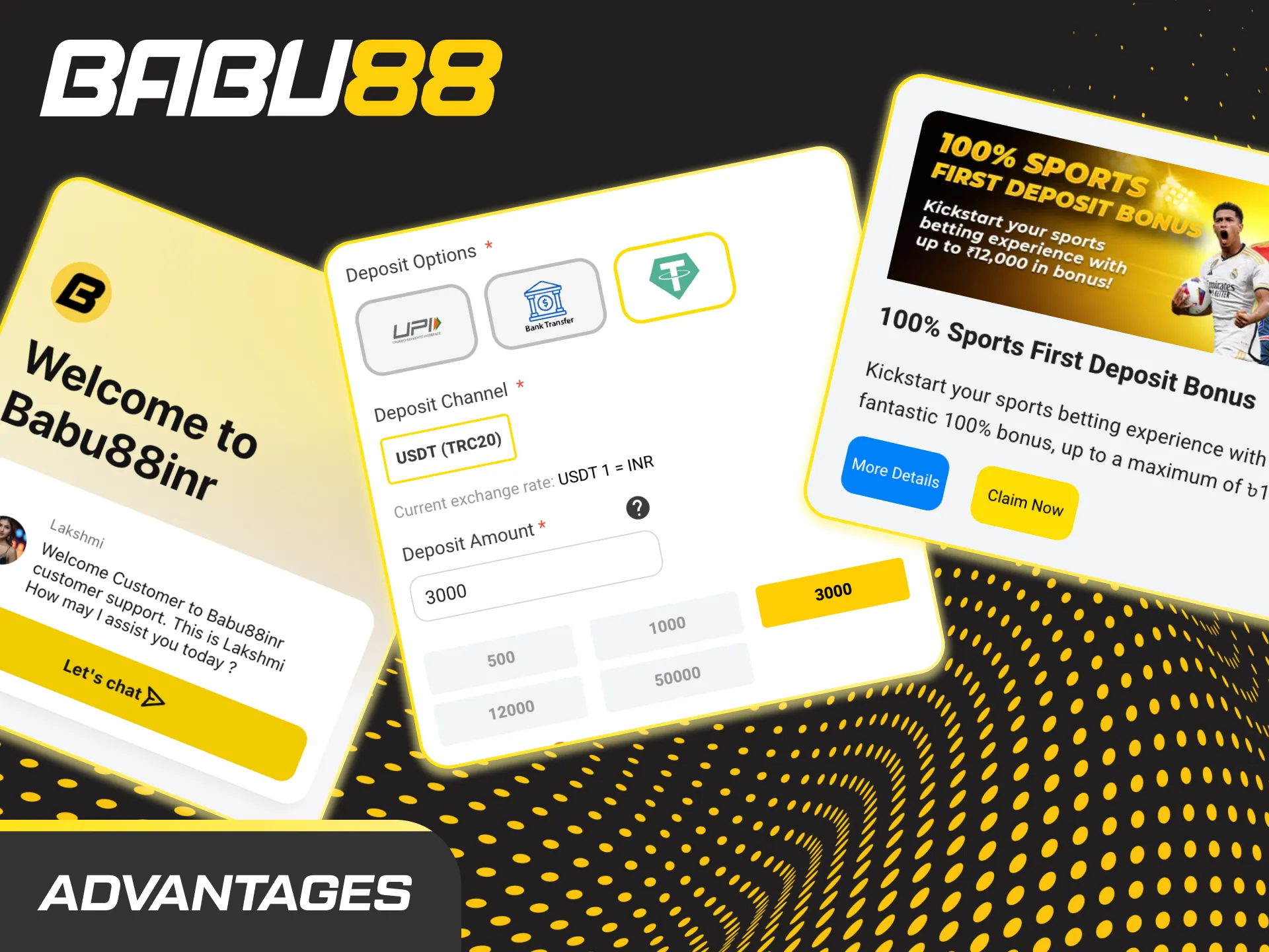 Infographic showing Babu88 India CS2 betting perks: UPI/Paytm, fast payouts, bonuses, 24/7 support, Android app, strong odds