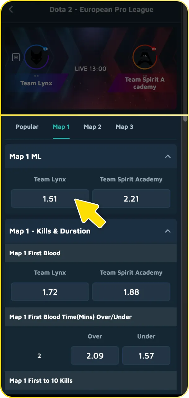 Place the bet on top tournaments via the Babu88 esports platform.