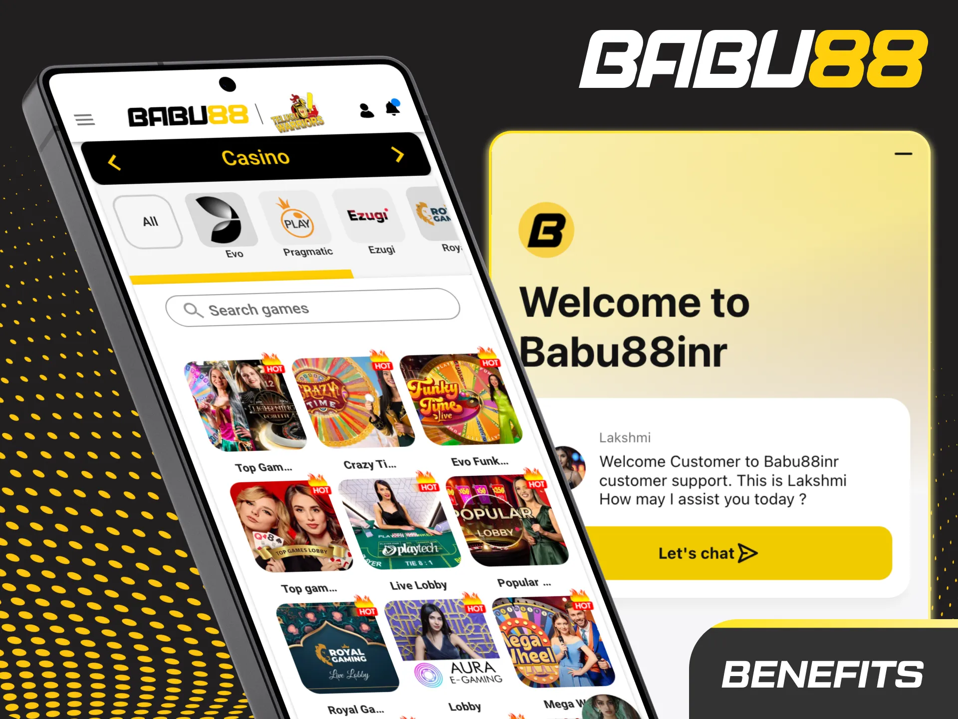 Babu88 live casino: real dealers, Teen Patti, Andar Bahar, Hindi roulette, INR via UPI/Paytm, mobile chat and bets.