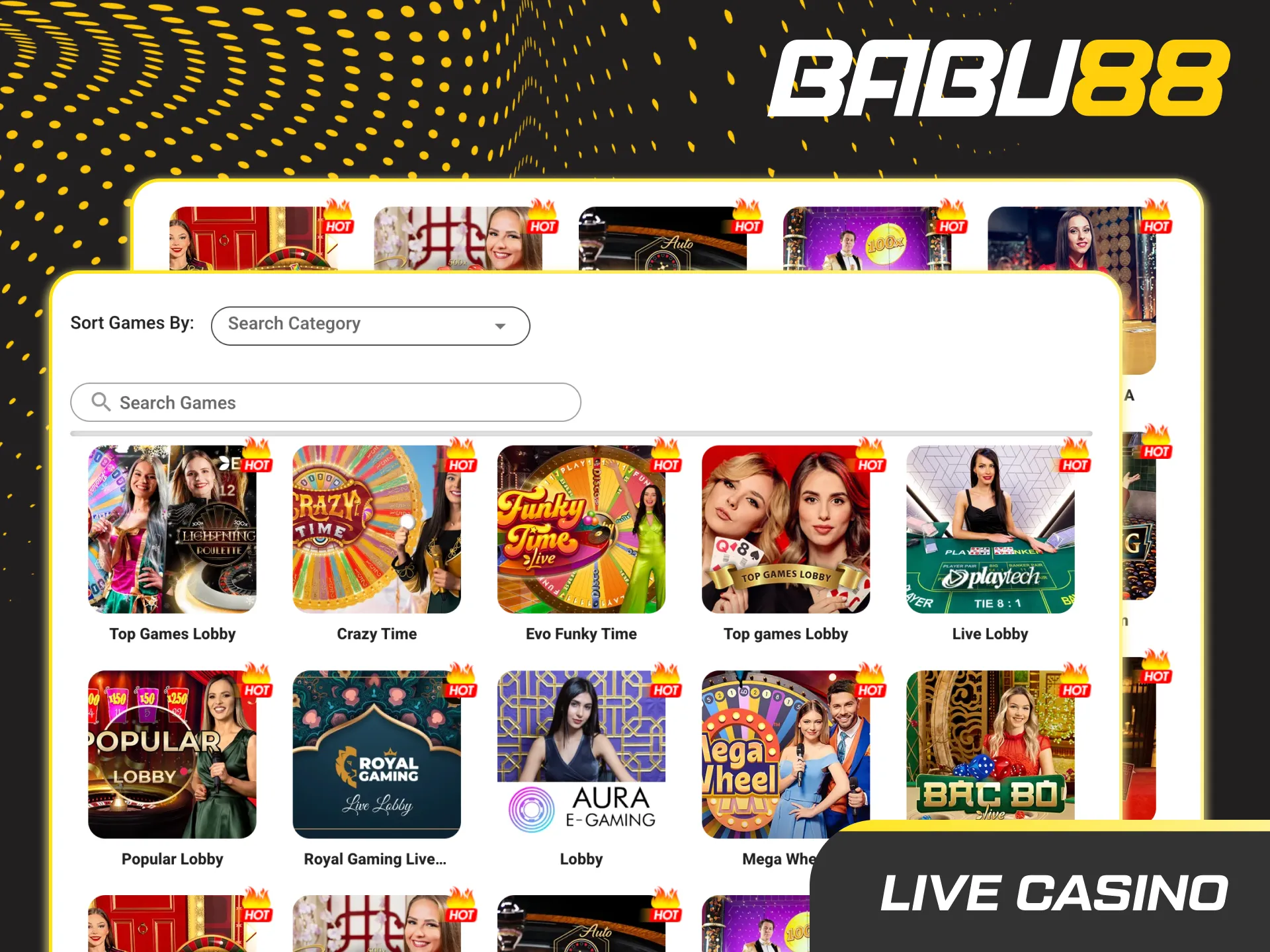 Live dealer casino interface with chat; games include Roulette, Blackjack, Baccarat, Andar Bahar, and Teen Patti.