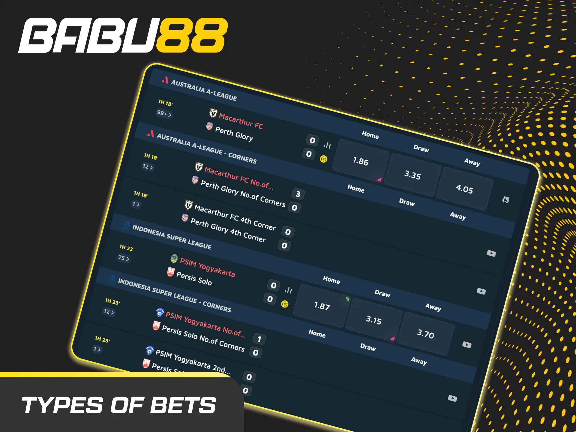 Infographic comparing bet types: Single (simple), Express (accumulator), System (sets allow partial wins).