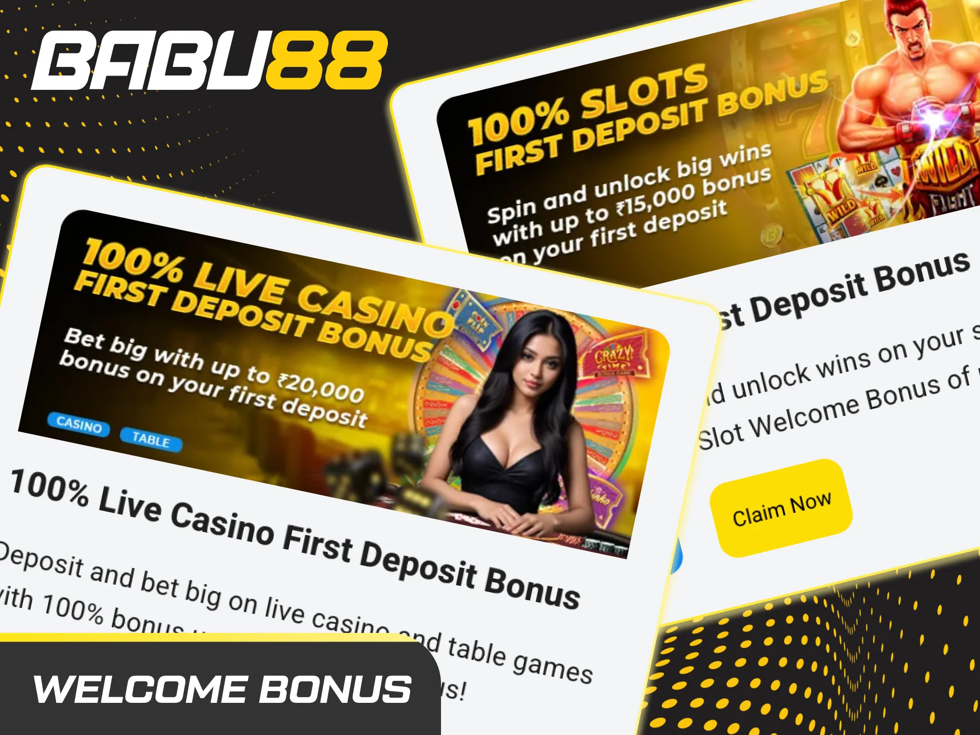 Claim the 100% sports welcome bonus up to ₹12,000 for tennis at Babu88.