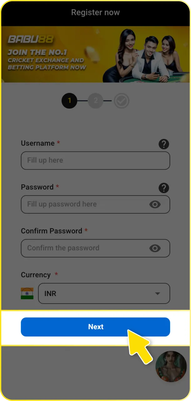 Submit the form and confirm your details to activate your Babu88 profile.