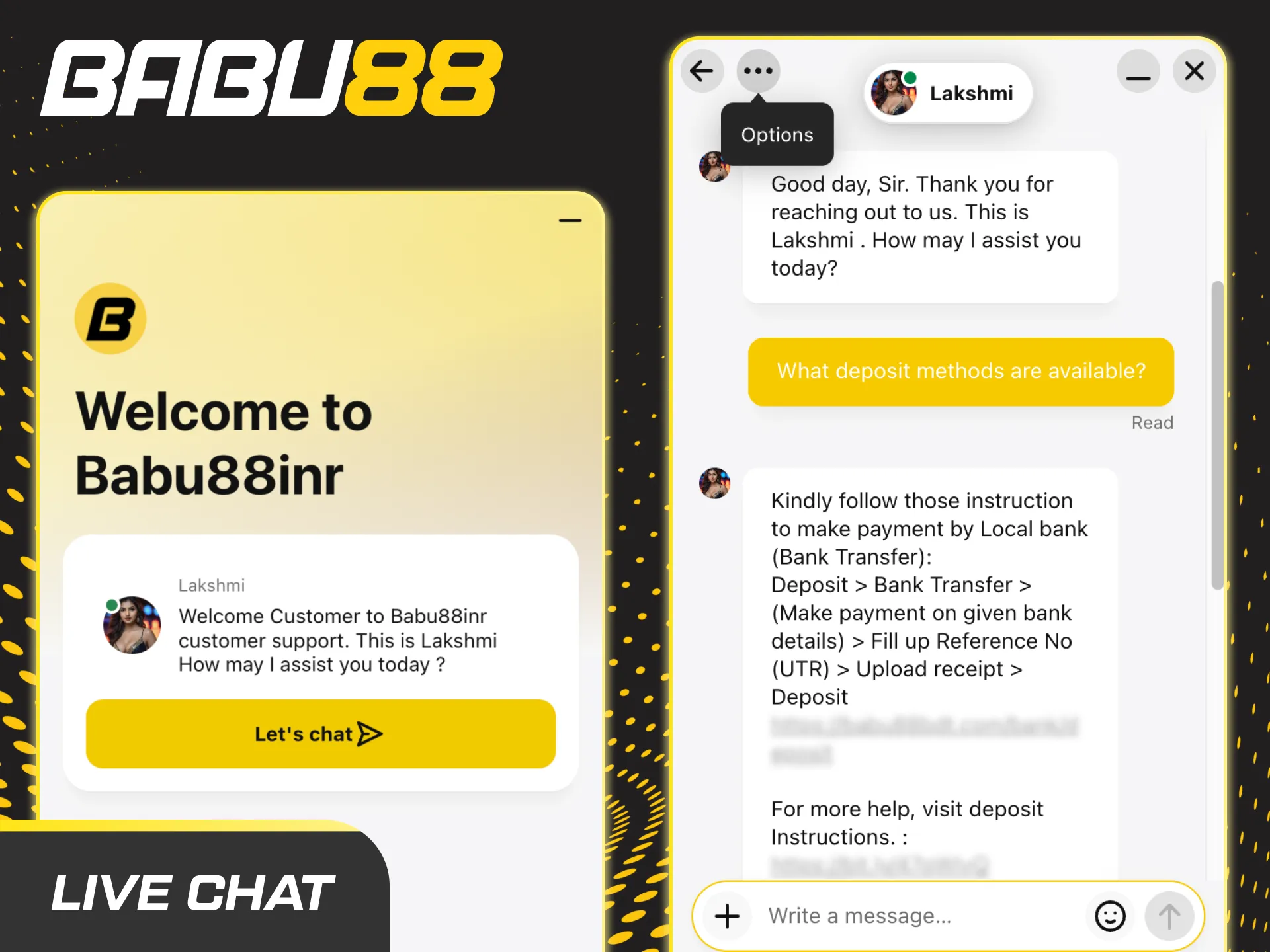 Live chat support 24/7 in English, Hindi, and Bengali. Fast replies in 30–90s for account, payments, and game issues.