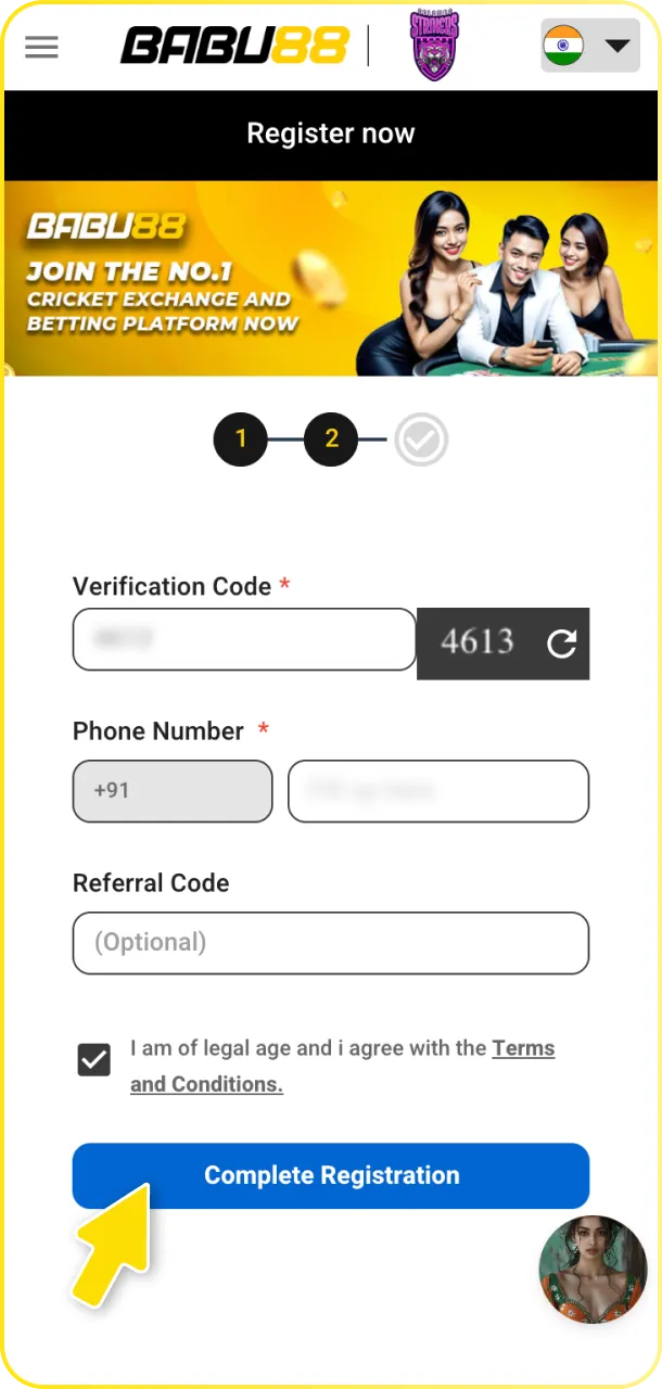 Sign up and complete KYC verification to start tennis betting at Babu88.